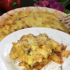 Обалденная запеканка с тунцом и макаронами, под сыром