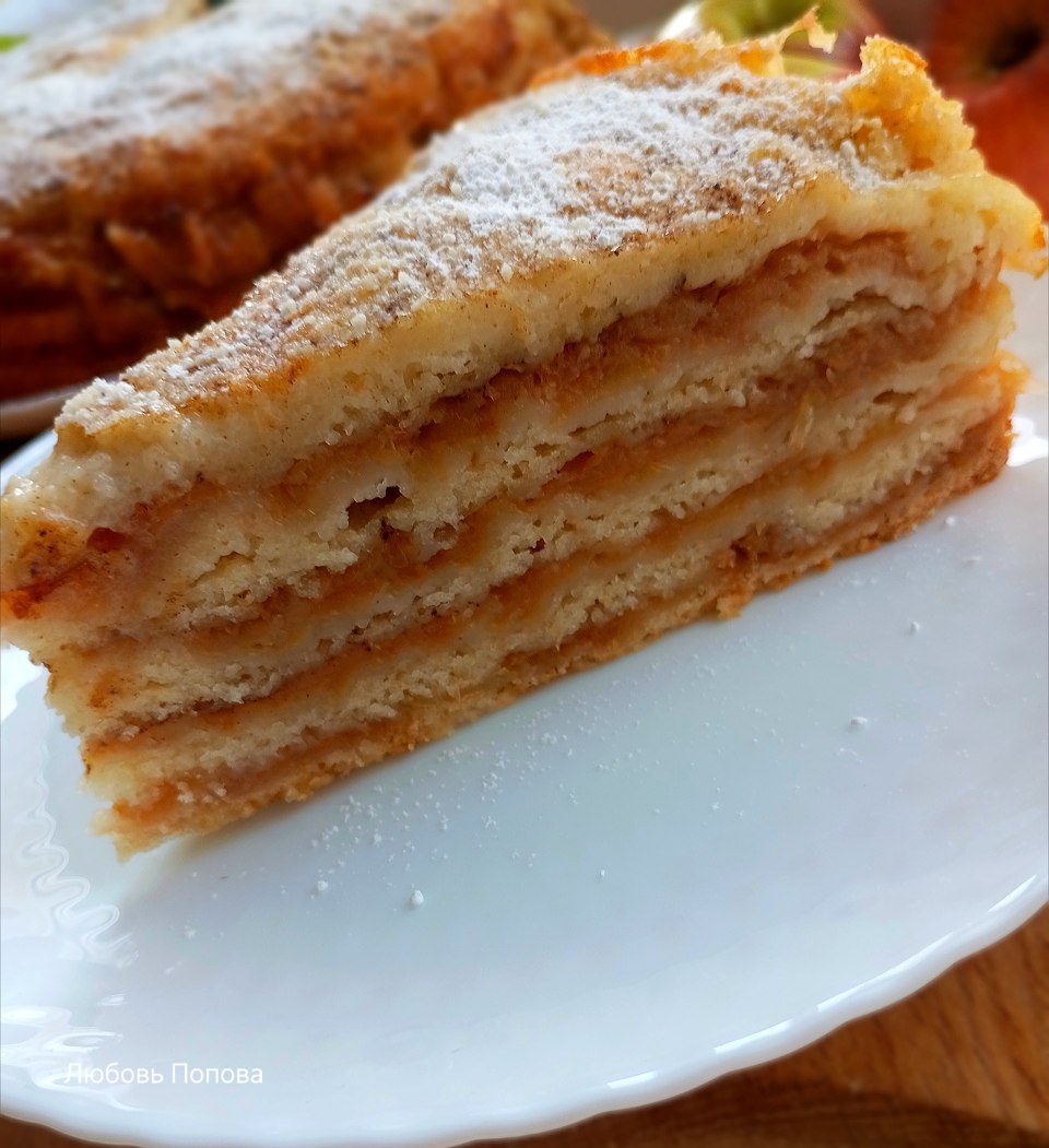 Насыпной слоёный пирог с яблоками