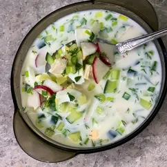 Окрошка на кефире🥒🥚🥛