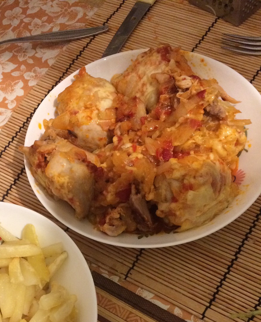 Курочка с аджикой и сыром в мультиварке
