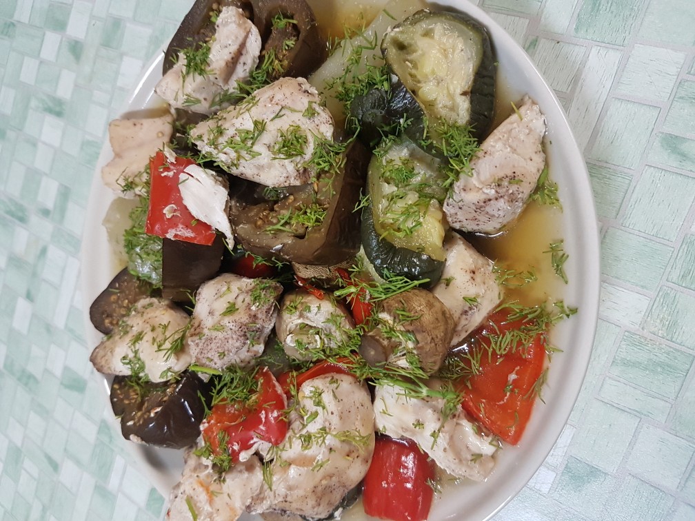 Овощное рагу пп с куриной грудкой