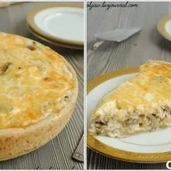 Лоранский пирог с курицей и грибами