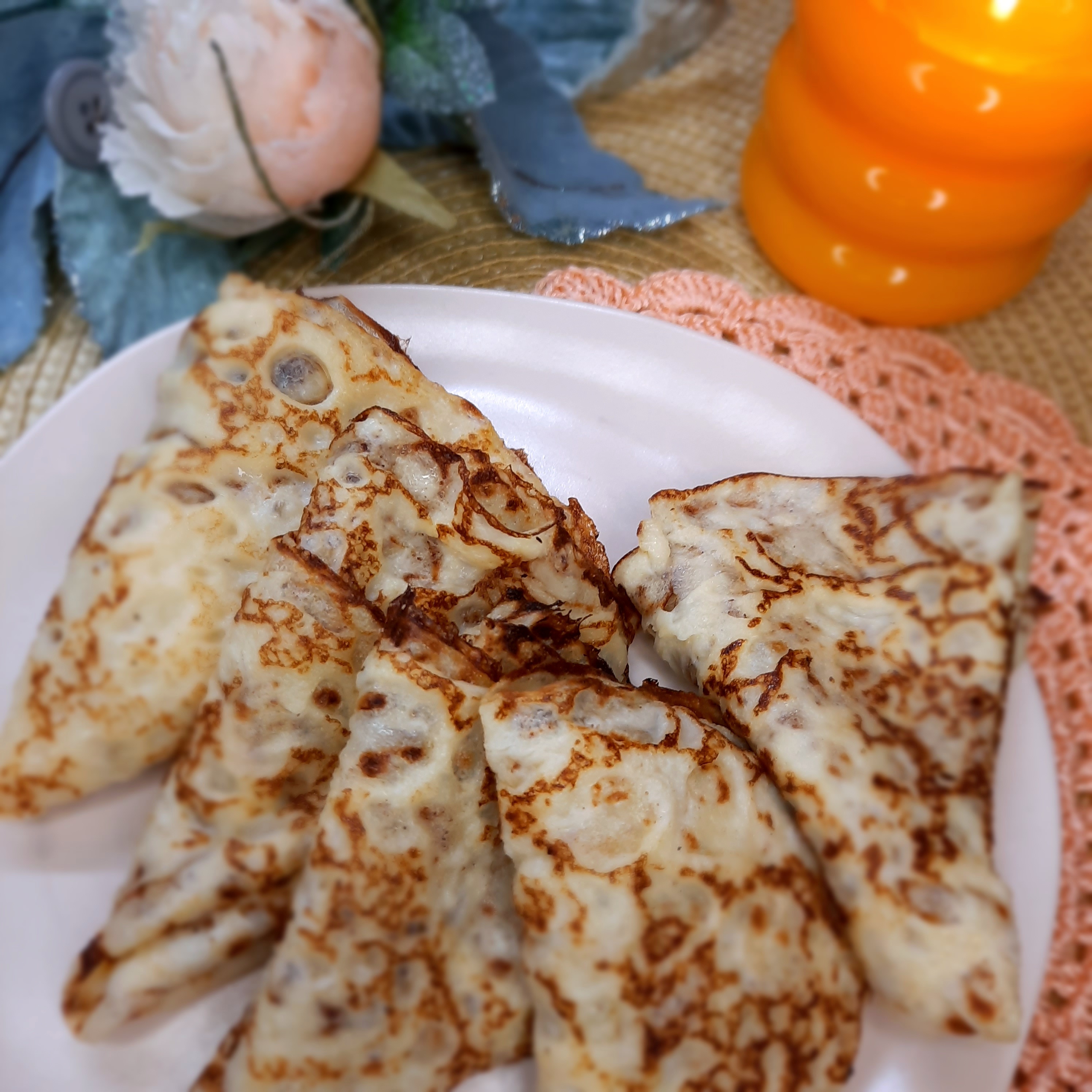 Заварные блины с дырочками