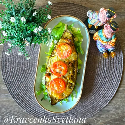 Баклажаны с начинкой под сырной корочкой