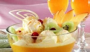 Лаймовое желе с мороженым