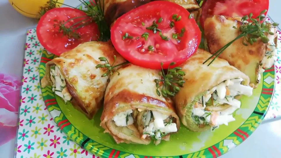 Кабачковые рулетики. Закуска