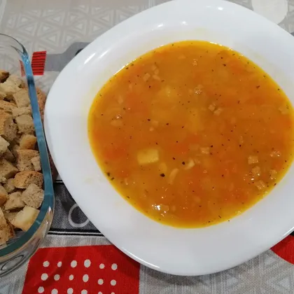 Густой гороховый суп с тыквой