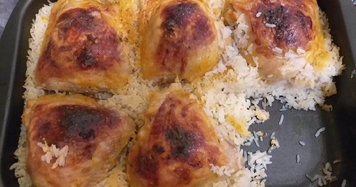 Куриные бедра с рисом в духовке - рецепт автора Дарья Дюкова