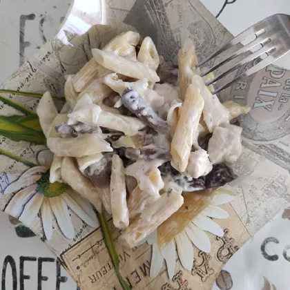 Сливочная паста с грибами и курицей в мультиварке Редмонд