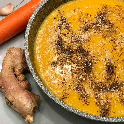 Тыквенно- морковный суп с кокосовым молоком и имбирём