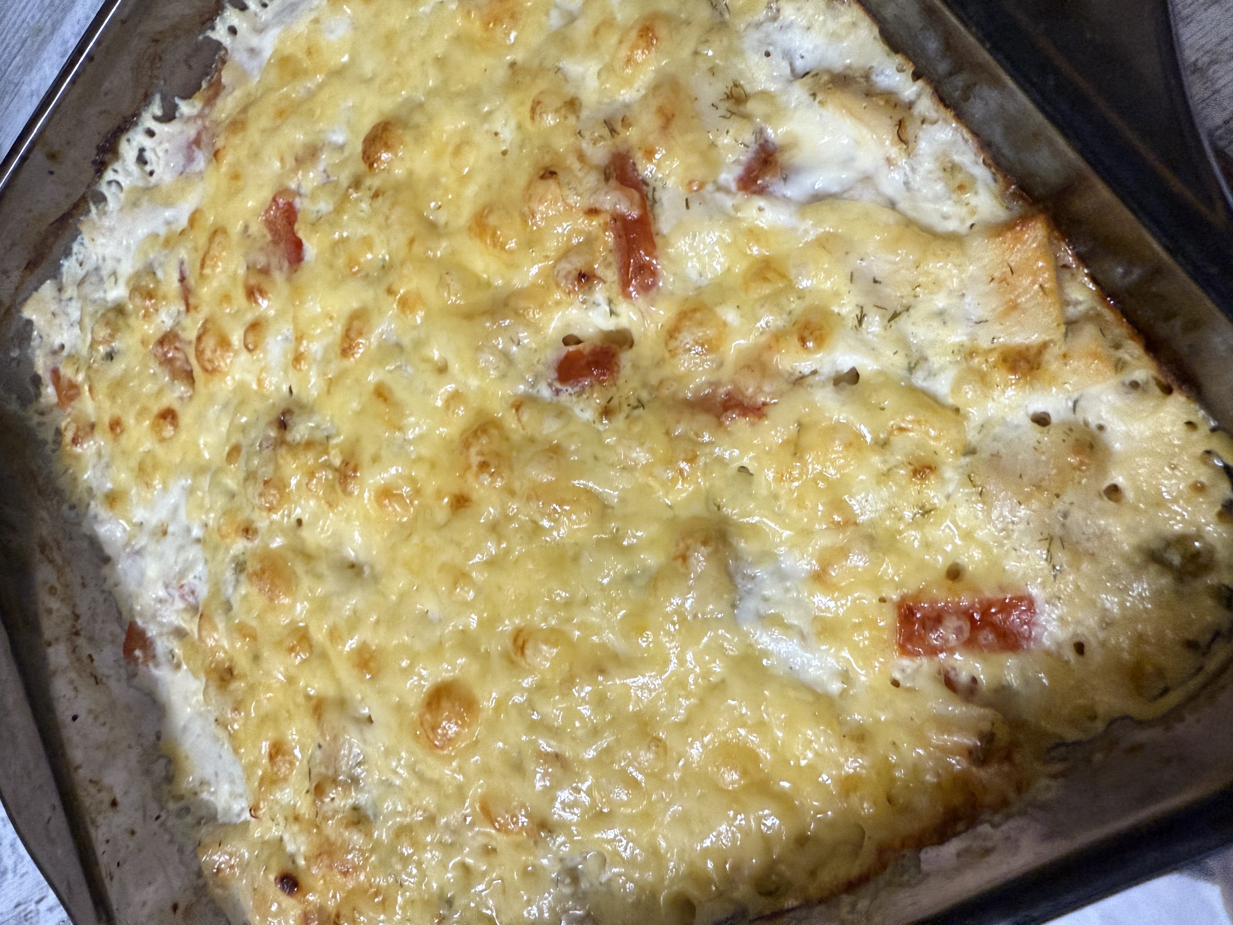 Запеканка с творогом и курицей 