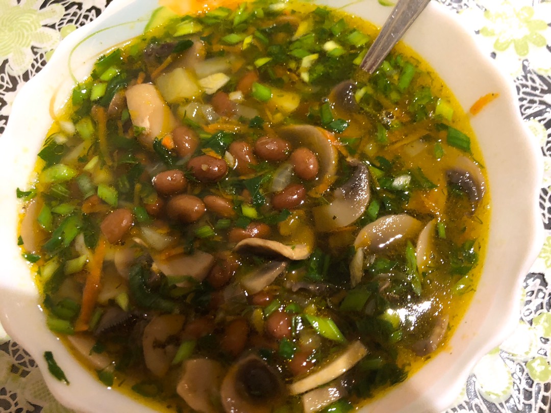 Постный суп с грибами и фасолью – пошаговый рецепт приготовления с фото