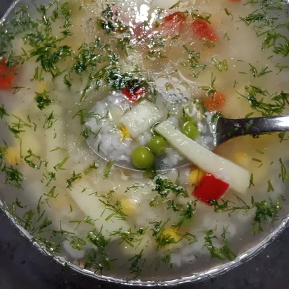 Рисовый суп на скорую руку