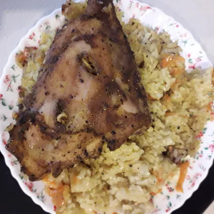 Куриные бёдрышки с рисом в духовке