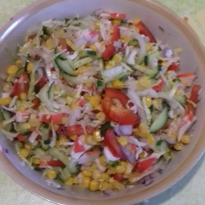 Постный крабовый салат