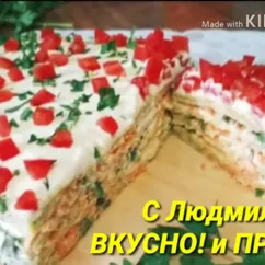 Закусочный торт из кабачков