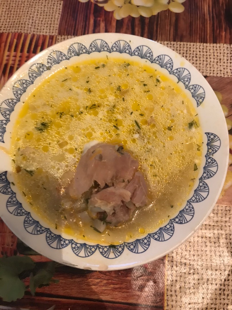 Грибной суп с рисом