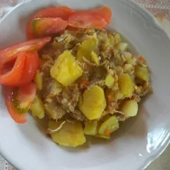 Картофель тушёный с мясом