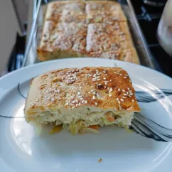Заливной пирог с капустой