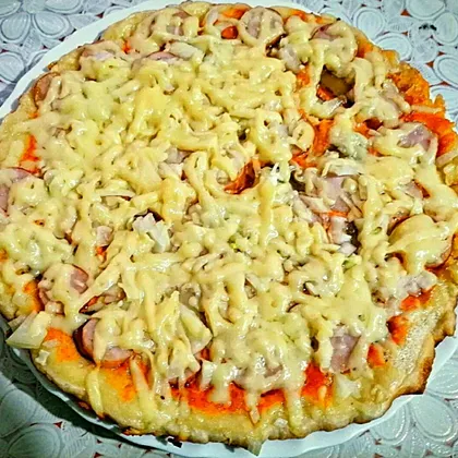 Пицца 'Пятиминутка' на сковороде за 15 минут