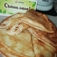 Сладенькие Блинчики на молоке с яблочками🍎🍏🍎