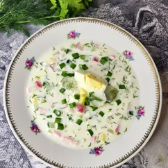 Окрошка с колбасой
