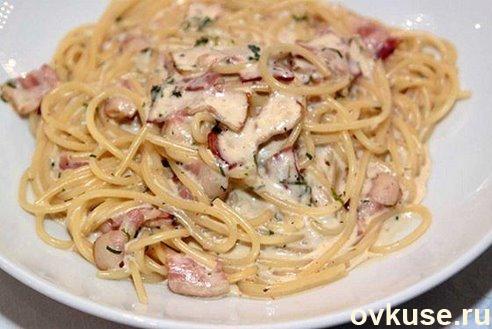 Паста Карбонара с грибами