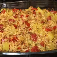 Запечённый картофель с колбасным сыром