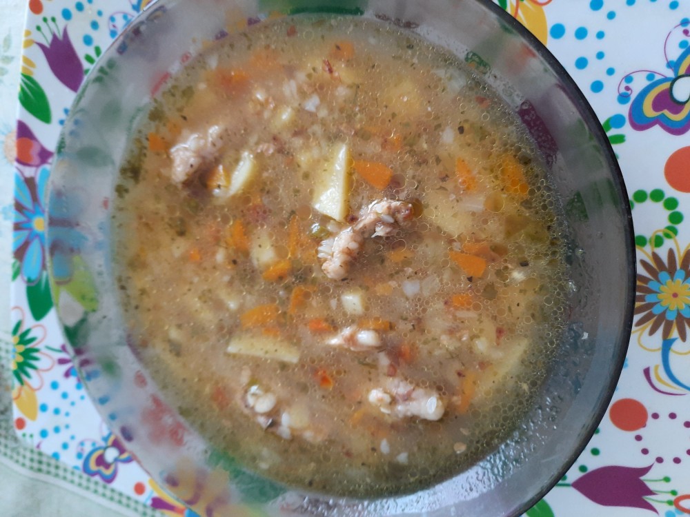 Гречневый суп с курицей в мультиварке