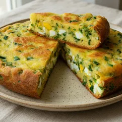 Пирог с яйцами и зеленым луком - самый вкусный, весенний, солнечный :)