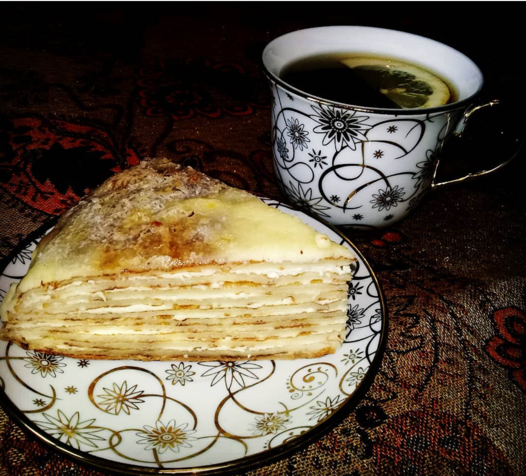 Блинная запеканка с творогом