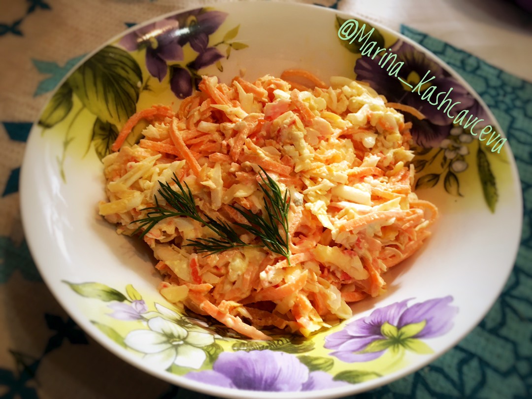 новогодний салат с корейской морковью | Дзен
