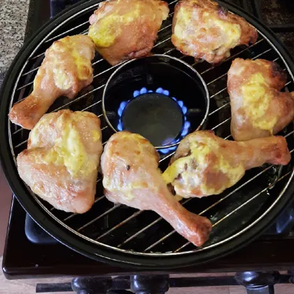 Курица на сковороде гриль-газ