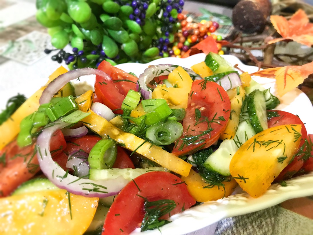 Овощной салат «радуга»