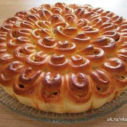 Мясной пирог "хризантема"