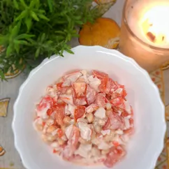 Салат с крабовым мясом и фасолью