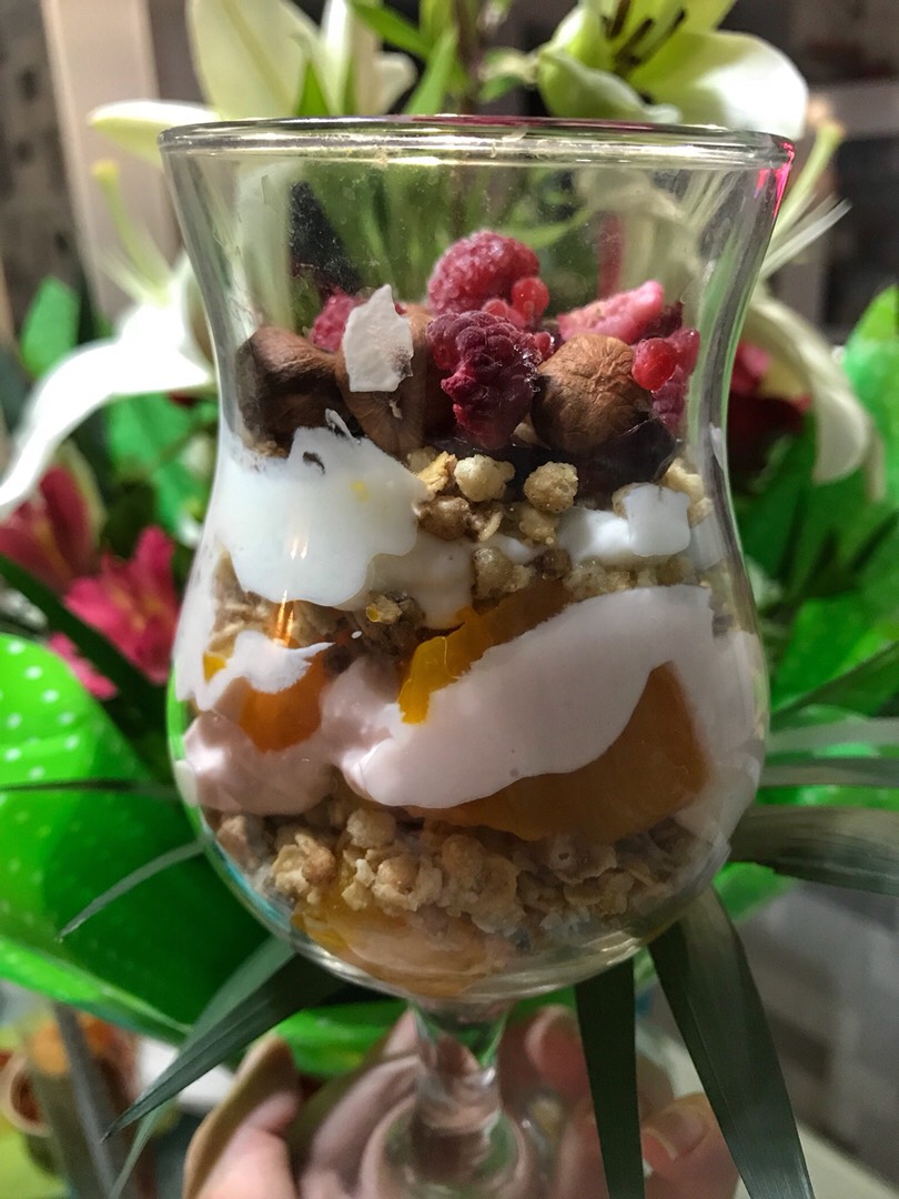 Тыквенный десерт с гранолой и ягодами🌸🌸🌸