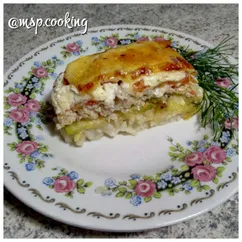 Запеканка с рисом и кабачками