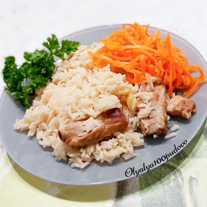 Рис с кабачком и свининой