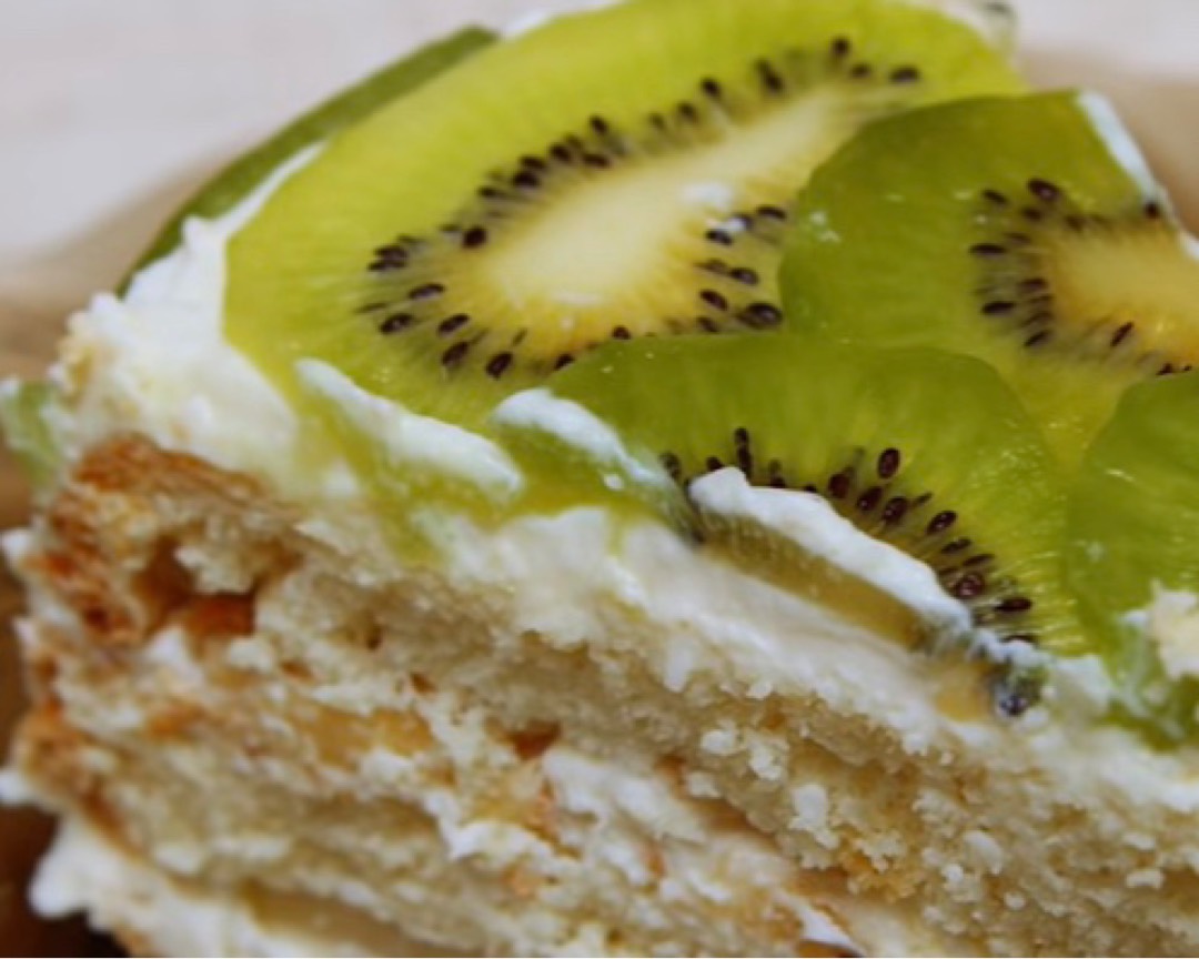Торт с киви без выпечки – пошаговый рецепт приготовления с фото
