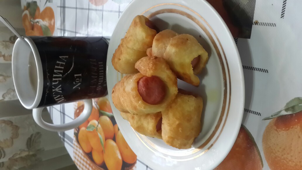 Сосиски на быстром тесте (на кипятке)
