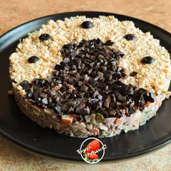 Салат с куриной печенью