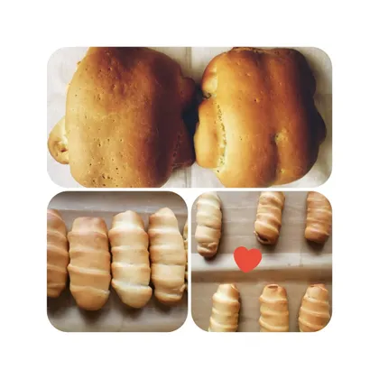 Сосиски в тесте + хлеб