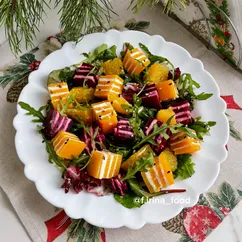 Салат с тыквой и свеклой в оригинальной  подаче  к новогоднему столу 2026