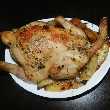 Запеченная курица с картошкой