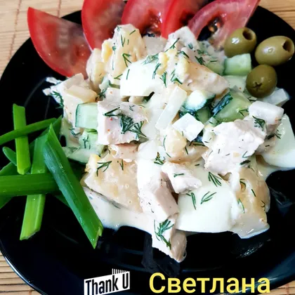 Салат из ананаса с куриной грудкой🤗