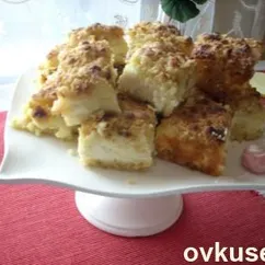 Рубленый пирог с лимоном и творогом