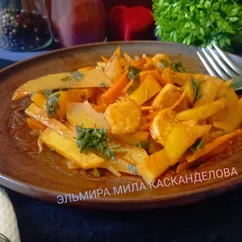 Овощное рагу с курицей 