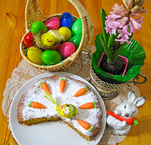 Пасхальный морковно-миндальный торт.   Rübli-Torte. Пасха-Остерн в Германии