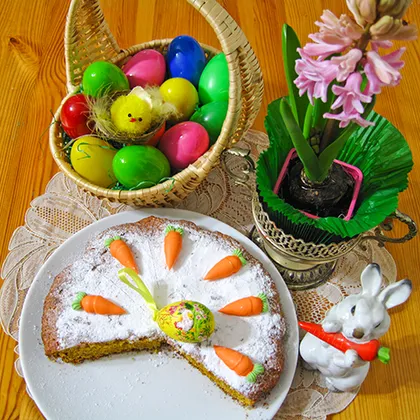 Пасхальный морковно-миндальный торт.   Rübli-Torte. Пасха-Остерн в Германии